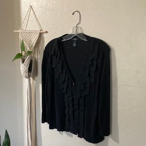 Black Cardigan Petite L with detailing